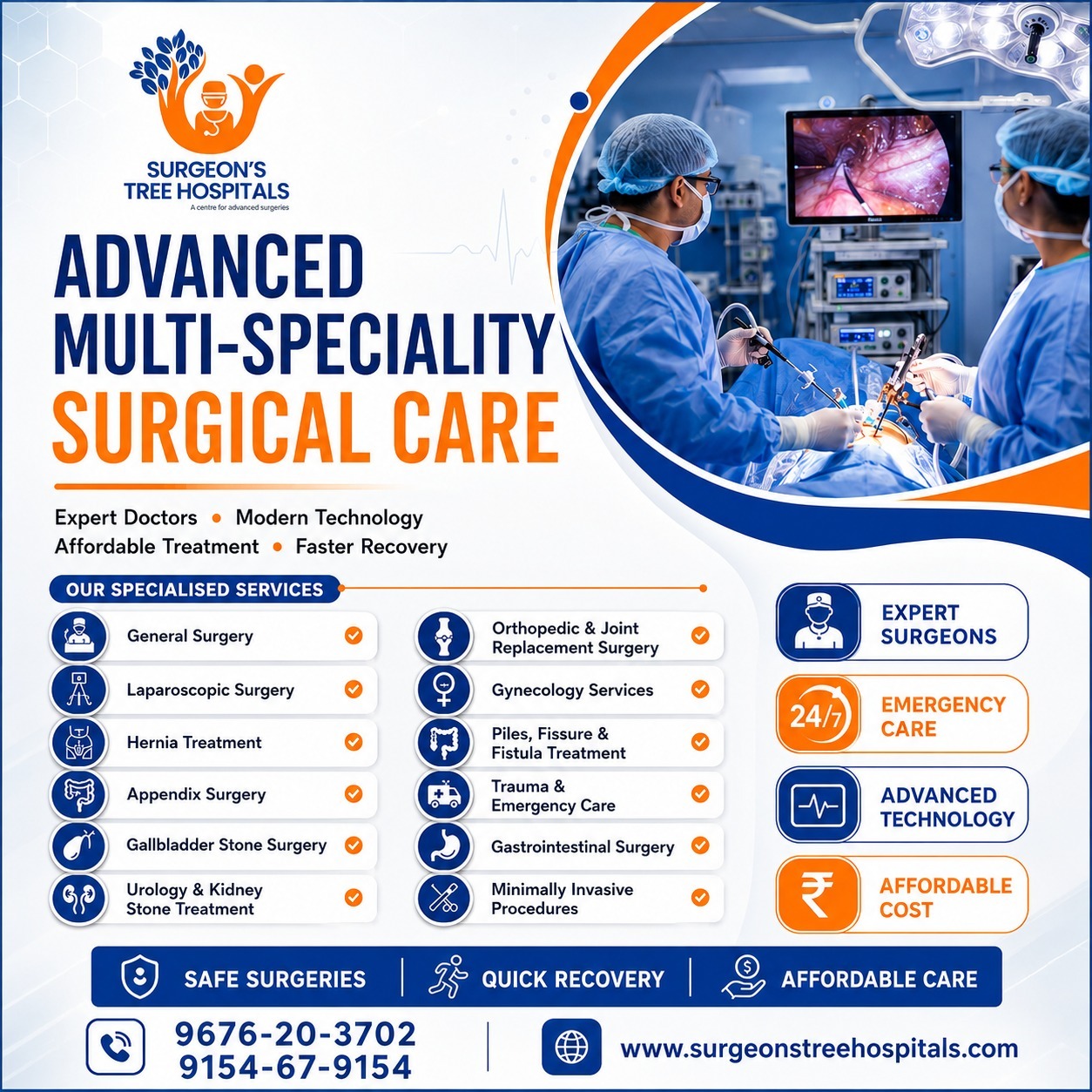 Appendix Surgery Hospital in Hyderabad with Expert Surgeons | Advanced Laparoscopic Care | Surgeons Tree