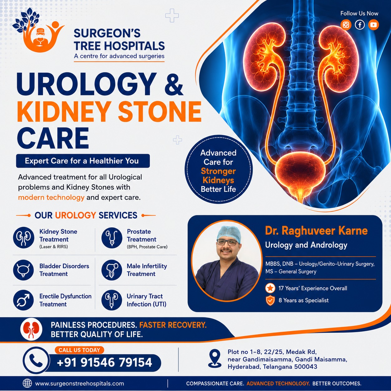 Kidney Stone Treatment Hospital Near Me | Advanced Urology Care | Surgeons Tree